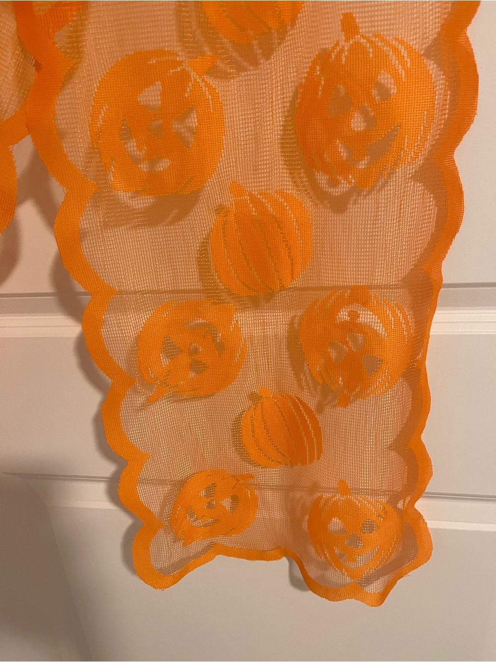 Fall/Halloween Orange Pumpkin Themed Table Runner